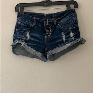 Dark blue denim shorts